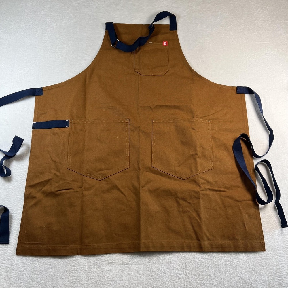 Hedley & Bennett Apron Essential Brown Canvas Bib Chef Pockets Workwear